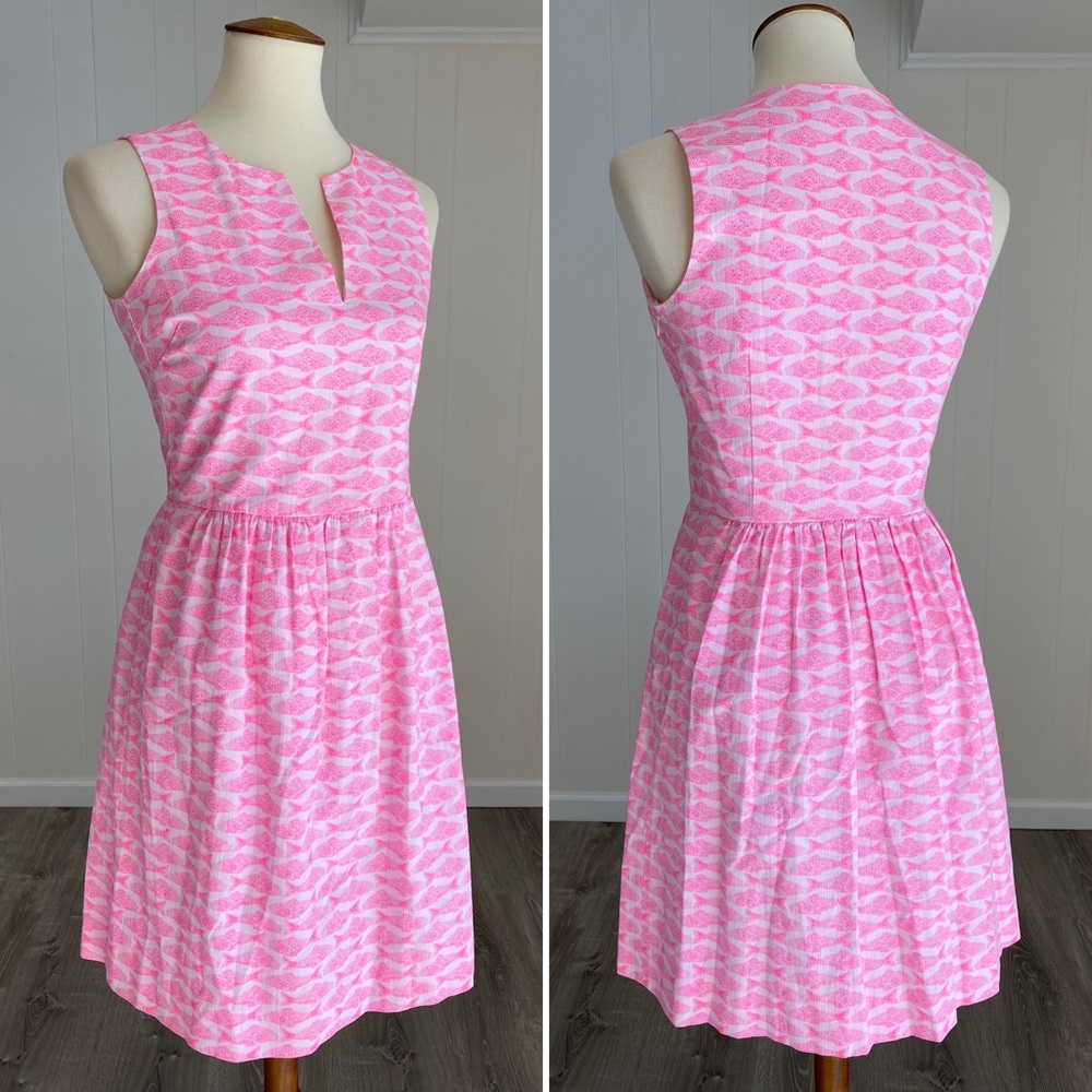 NWOT Neon Pink Fish Print Fit n’ Flare Dress 0